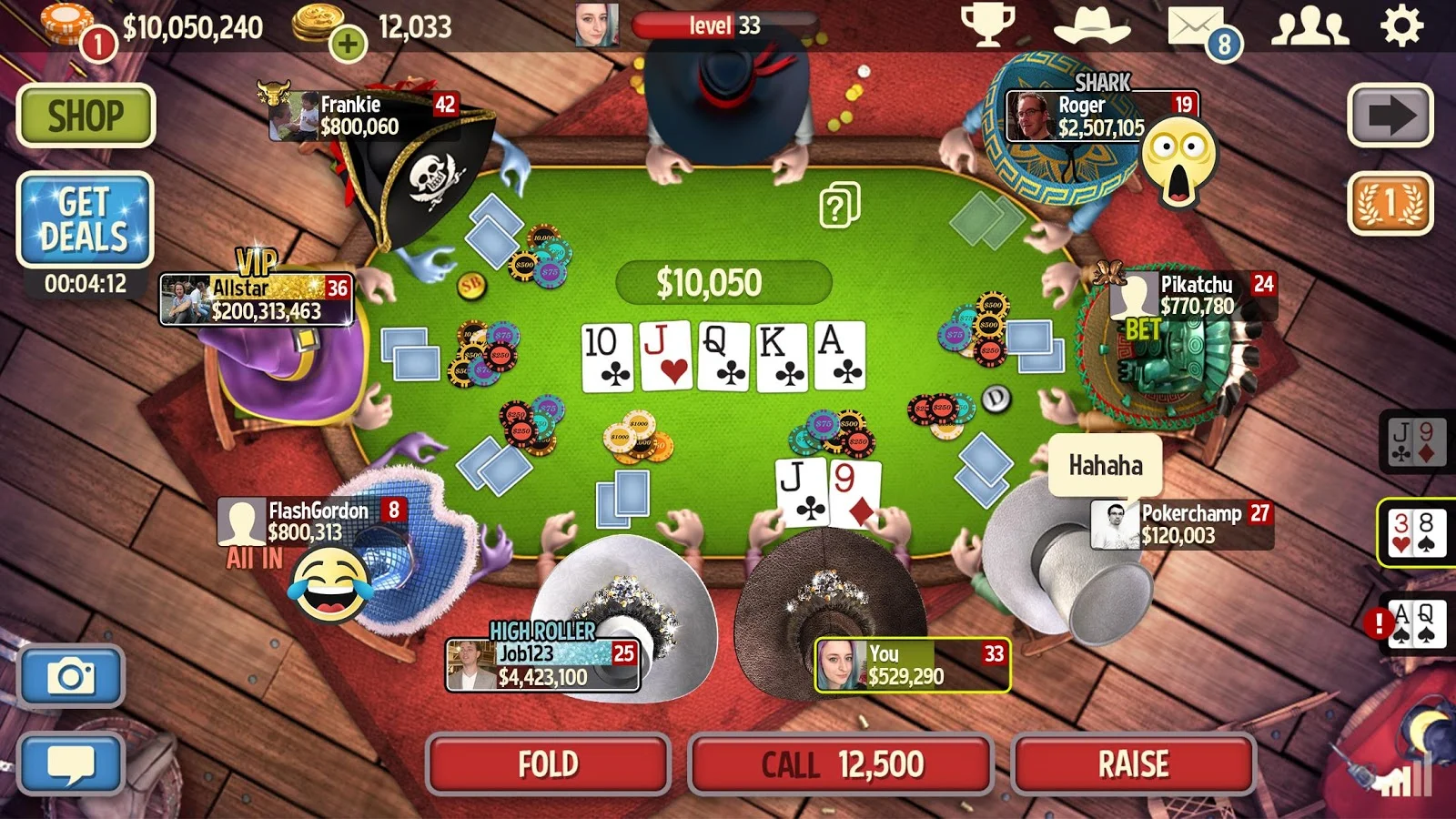 Folding poker table